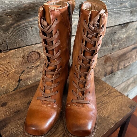 Darling FREEBIRD by Steven Leather Dart Lace Up Boots Whiskey Size 9 LOW PRICE! - Picture 9 of 9